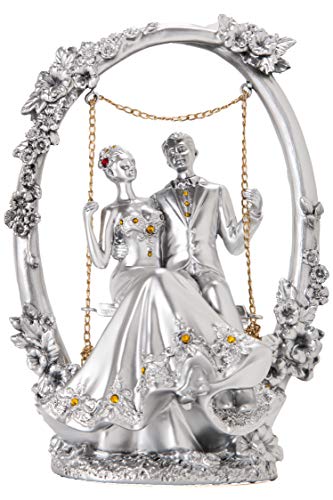 Avighna Romantic Love Couple on Swinging Loveseat Fiber Showpiece (AG-c50)