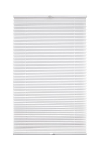 Liedeco® Plissee verspannt mit Klemmträger / 80 x 220 cm weiß (Breite x Höhe) / lichtdurchlässig blickdicht und stufenlos verstellbar / leichte Innen-Montage ohne Bohren / 123 montiert / Plissee farbig zum Klemmen fürs Fenster in vielen Farben und Größen / Klemmfix-Plissee als Sichtschutz Blendschutz Sonnenschutz und Fensterdekoration innen / Rollos Falt-Plissee Jalousien Zubehör von Liedeco - 5