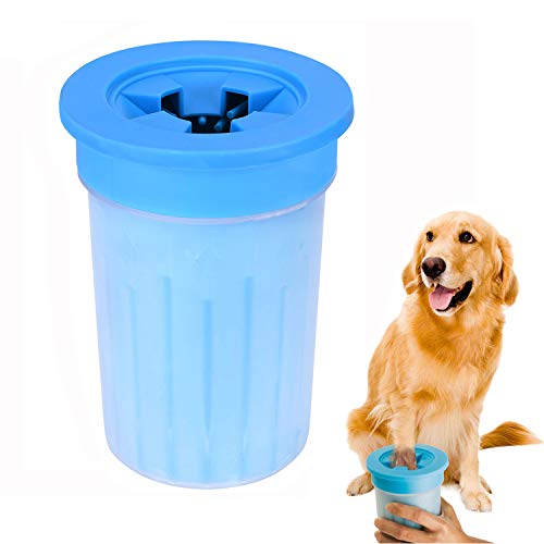 Anpole Limpiador de Patas de Perro, Cepillo de pies para Mascotas portátil para Perros Limpia Suavemente y rápidamente Las Patas sucias con Tapa de Taza