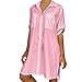 Produktbild Sommerkleid Damen Cocktailkleid AbendkleidEinfarbiges Kurzarm-Hemd in Übergröße Lässige V-Ausschnitt Kurzarm Mini Shirt Kleid S-5XL