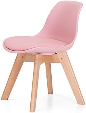 JUNDENGZI Children's Solid Wood Stool Backrest Chair Soft Bag Kindergarten Baby Chair Plastic Pink 37*42*54cm