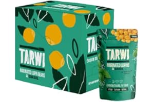 Tarwi Marinated Lupins with Basil High Protein Snack Pouches 100% Natural Ingredients Plant Protein Low Carbs Keto Snacks Low Sugar High Fibre Vegan Snacks Lupin Beans - 12 x 70g Pouches
