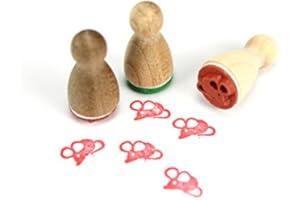 Stemplino® Minisello, diseño de ratón, 12 mm de diámetro, sello de madera para niños, sello con diseño de ratón