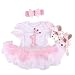 Highdas Newborn Baby Girls' 3PCs 1st Birthday Tutu Dress With Headband Shoes Princess Party Dresses,12-18 Months