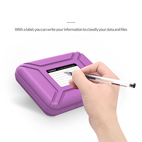 ORICO Festplattentasche Schutztasche Schutzbox (3.5″, Lila) – Aufbewahrungstasche für 3,5 Zoll Festplatten Western Digital WD Seagate Toshiba Samsung Intenso - 3