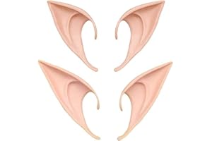 XUTONG 2 Paar Latex Elfenohren Pixie Feenohren Cosplay weiche spitze Koboldohren Latex Alien Ohren Elfenohren Dress Up Kostüm Zubehör für Halloween Anime Party Kostüm Party Maskerade