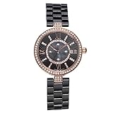 Stella Maris Damen Armbanduhr - Analog Quarz - Premium Keramik Armband - Perlmutt Zifferblatt - Diamanten und Swarovski Elemente - STM15SM4