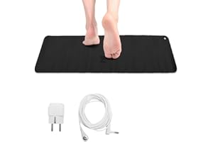 RUIOOMEEP Erdungsmatte mit 4,6m EU Kabel, Grounding Mat für Bett & Füße, Erdungsbettlaken gegen Angst, Schmerzen, Entzündungen, Earthing Matte für Besseren Schlaf & Gleichgewicht, Grounding Sheet(30 * 100 cm)