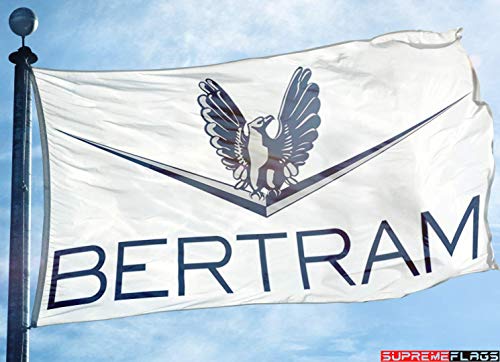 Bertram Flag (90 x 150 cm) Banner Boat Yachts White Bandiera