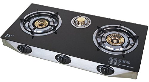 Edelstahl-propangaskocher 2-flammig mit glasplatte