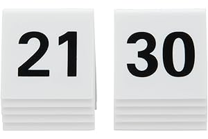 SECURIT - Set Da 10 Numeri Da Tavolo 21-30 - Per Caffè, Ristoranti, Bar - Acrilico - 5,2x5,2x4,5cm - Colore Bianco