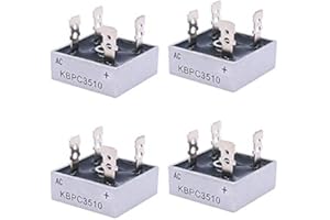 Taiss / 4Pcs KBPC3510 1000V 35A AC to DC Full Wave Single Phase Metal Housing Bridge Rectifier (Warranty 1 Years) KBPC35-10