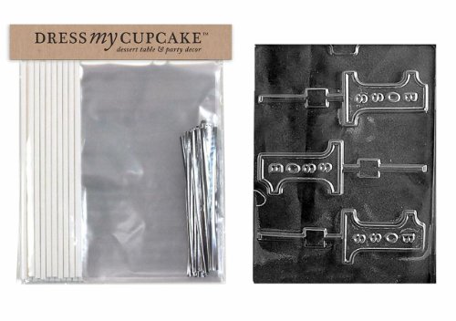 Dress My Cupcake DMCKITM189 Chocolate Candy Lollipop Packaging Kit with Mold, No.1 Boss Lollipop