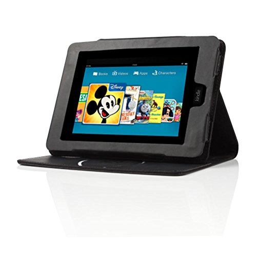 BORIYUAN Echt Ledertasche Case Hülle für den neuen AMAZON KINDLE Paperwhite 2015 300 ppi-Display , 6 Zoll / Kindle Paperwhite 2014 2013 2012 Schutzhülle Hülle Tasche Leder Case Smart Cover aus echtem Leder mit Standfunktion im Bookstyle(schwarz) - 4