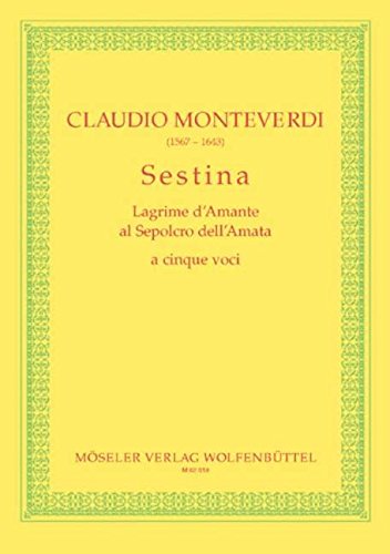 MOSELER MONTEVERDI CLAUDIO - SESTINA - CHOEUR MIXTE SSATB Partition classique Vocale - chorale Choeur et ensemble vocal