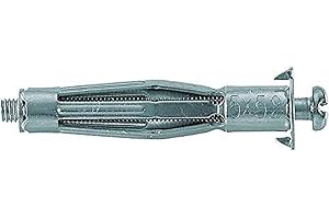 fischer HM 5 x 65 S - metalowe kołki rozporowe ze śrubą do mocowania obrazów, szyny do firanek w materiałach budowlanych - 50 sztuk - nr art. 519775, srebrny