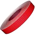 AutoVision High Intensity Water Proof Conspicuity Warning Reflective Radium Conspicuity Tape Sticker, 1 inch Width (3 Meter, Red)