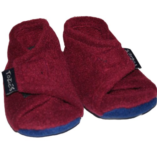 TOZIES Baby Toddler Soft Indoor Play Shoes / Slippers NON SLIP Designed to Stay-on (Sizes 12-18 months) BERRY