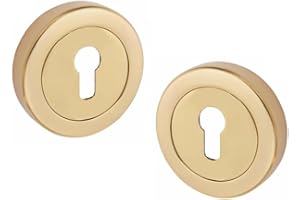 Golden Grace Door Key Hole on Round Rose in Electro Brass Finish, Escutcheon with 3 Lever 5 Lever Lock Keys