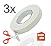 Produktbild Doppelseitiges Spiegelklebeband Klebeband Montageband Verlegeband je 500 mm Doppelband dünn und starkhaftend 20 mm breit selbstklebend weiß weiss PVC Klebeband Teppichband Beidseitiges Klebeband Doppelklebeband mit Doppelkleber für Teppiche , Poster / Poster Stripes / Bilder aufhängen ohne Bohren / Moskitonetz / Klebenage luvm. (3x Stück)