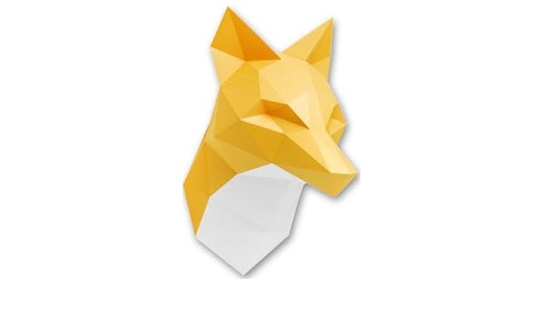 Assembli Kit Pour Fabriquer Un Trophée Origami Renard Orange