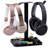 Neetto Dual Headphones Stand for Desk, 2 Headsets Holder Hanger for Sennheiser, Sony, Audio-Technica, Bose, Beats, Akg, Gaming Headset Display Mount - HS908