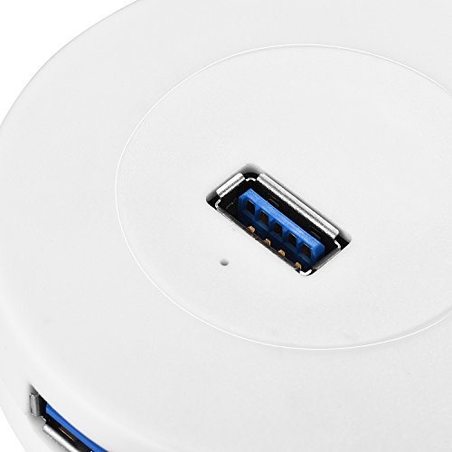 Tabker® Leicht 4-Port USB 3.0 Datenhub für Apple MacBook, MacBook Air, MacBook Pro, Mac Mini, iMac, MacPro, Windows Laptops und Ultrabooks, sowie PCs und weiteren USB 3.0 kompatiblen Geräten- (0.3m) - 2