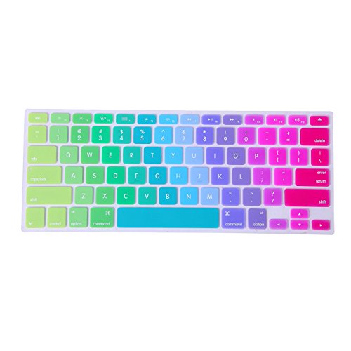 MacBook Tastatur Cover, ttrees Silikon Tastatur Haut umfasst die Colorful Aufkleber Protector (US Layout) für MacBook Pro 33 cm 38,1 cm 43,2 cm (mit oder ohne Retina Display) und MacBook Air 33 cm Laptops