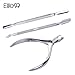 Elite99 3pcs Stainless Steel Remover Cutter Set Manicure Pedicure Care Salon Nail Polish Tools Nail Cuticle Nipper + Dead Skin Pusher (2 pcs)