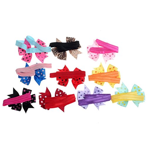 Ukamshop 9 Stück Babys Mädchen Stirnband bowknot Blume Fotografie Haarband - 3