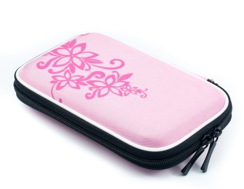 QUMOX 2.5 HDD Tasche Hartschale für tragbare Festplatte Case Doppelverschlus Rosa