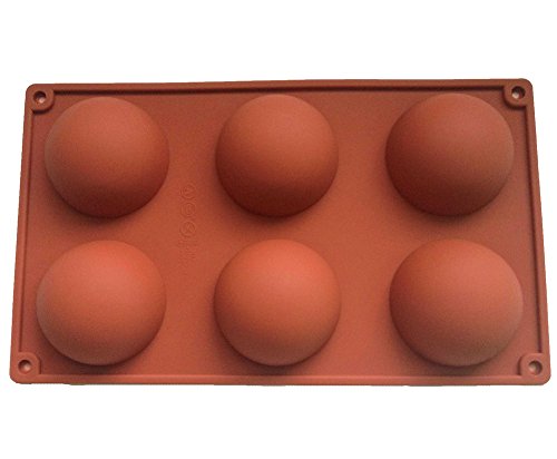 Pure Vie® 6er Silikon Backform / Muffinform für Muffins, Brownies, Cupcakes, Kuchen, Pudding, Eiswürfel und Gelee – Halbe Kugel - 2