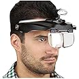 Shuang NX Adjustable Loupe ABS Headband Magnifying Glass with 4 LEDs Light Lamp 1.2X 1.8X 2.5X 3.5X Lens (Black)