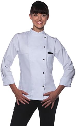 Karlowsky Cook's Jacket Larissa - White, g/qm65% polyester 35% cotton 65% polyester 65% polyester 35% cotton high finished, Women, UK 16
