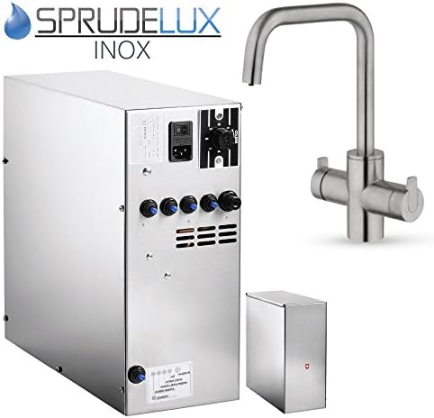 Under-Sink Drinking Water System Sprude Lux Stainless Steel without Filter Unit with 5-Way Fittings Cucina Estet ICA Professional for Domestic Water Carbonator Sparkling Mineral Water/Air Water Straight From The Kitchen Sink.