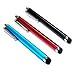 Produktbild 3 Stück Stylus schwarz blau rot Universal Touchscreen Stift für iPad 2 iPod iPhone 4 4S 3 G 3 GS, 4S, Kindle Fire, Motorola Xoom, Samsung Galaxy Tab 8.9 10.1, Blackberry Playbook HTC Flyer Evo View Tablet
