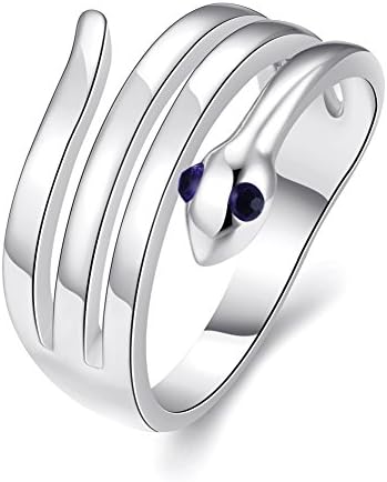 MARLOCA Brand New Jewelry White Gold Plated Personality Snake Fashion Ring Rhinestones Wedding Rings Engagement Rings