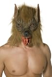 Smiffys, Herren Wolf Maske, One Size, Braun, 33785