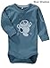 Name It Fuzzy Panda LS Organic Cotton Vest - Azure Blue - 2 - 4 Months