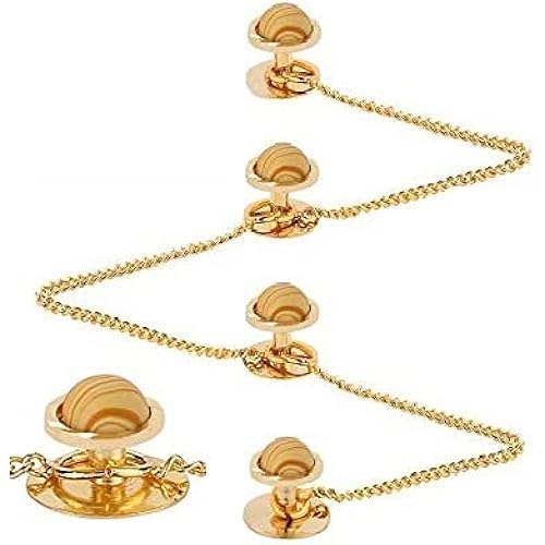 VAMA Fashions Gold Plated Wood Design Kurta Buttons for Ethnic Ware Men Women