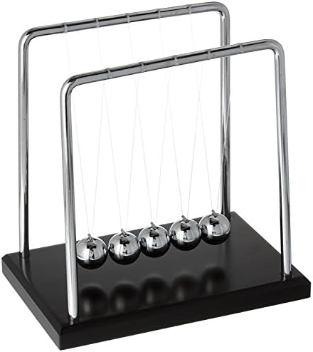 Newton Cradle Art in Motion with Metal Balance Ball and Solid Plastic Base Medium