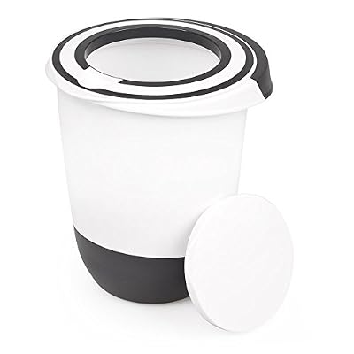 Unbekannt Viva Bol mélangeur avec Couvercle 1,5 l et Couvercle Protection Anti-éclaboussures Blanc Noir