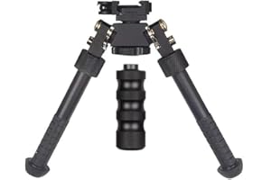 ProWildGear 360 Degree Rotation Aluminum Alloy Bipod Adjustable Extension Quick Detach Picatinny 21mm Rail Mount with Spikes with Metal Foregrip