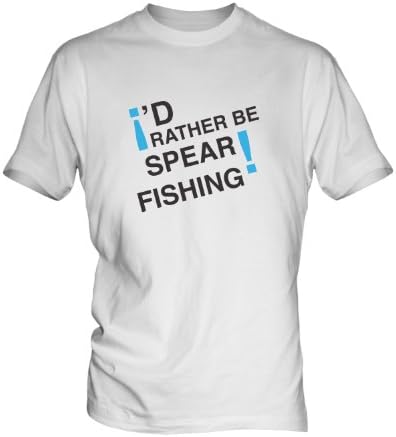 I'D Rather Be Spearfishing Mens White T-Shirt Top, Size 2X-Large, Colour White