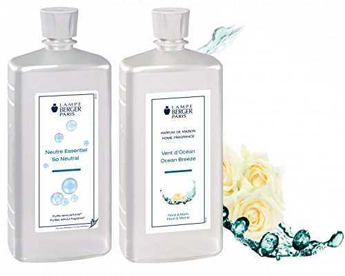 Lampe Berger Vorteilsset - 2 Düfte - 1000 ml Neutral und 1000 ml Vent de Ocean / Ocean Breeze inkl. EO Shopping Bag