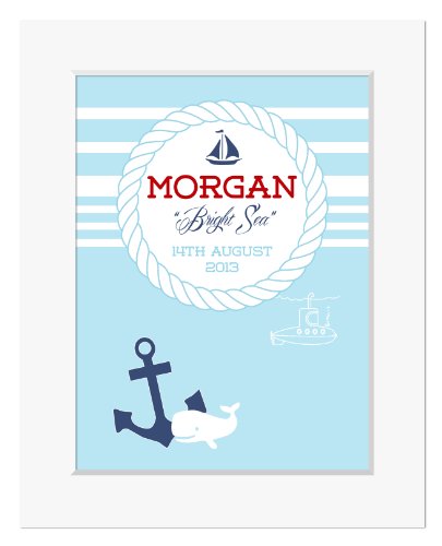 Personalised Boys Nautical Meaning of Name Print, Baby Boy Gifts, Personalised Christening Gifts