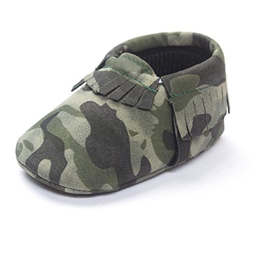 Hunpta Baby Kinderbett Fransen Pailletten Schuhe Kleinkind weiche Sohle Turnschuhe Freizeitschuhe (Alter: 12~18M, Army Green) Army Green