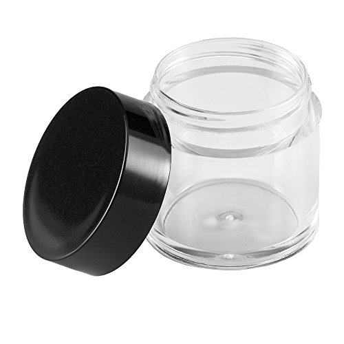 10 Stück Packung – 10ml Cremedose klar transparent mit Schraubdeckel schwarz – Leerdose – Döschen - 2