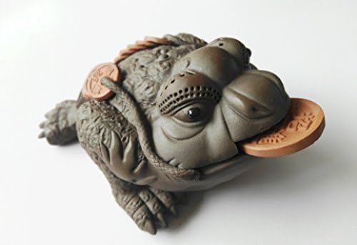 NimaTea Chinese Tea Pet Zisha Lucky Toad, Offers Traditional Handmade Purple Clay Tea Pet on Your Gongfu Tea Tray, Kept by Collectors and Tea Lovers for Prosperity and Good Luck. by NimaTea
