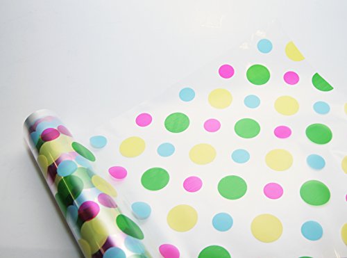 Ribbonselect Cello Disco Dots - 800mm x 20 m - Premium Quality Florist Cellophane/florist/hamper/gift wrap